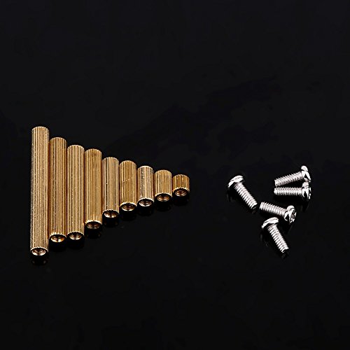270pcs Brass M2 Female Standoff and Screws Assortment Kit PCB Standoff Kits with Plastic Box, Yellow - Image 4