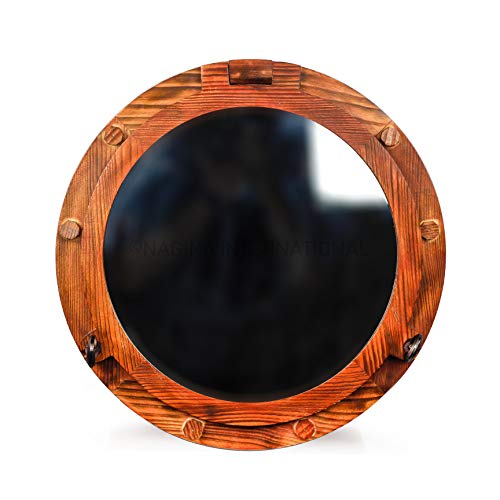 Nagina International Wooden Nautical Porthole Mirror - Image 3