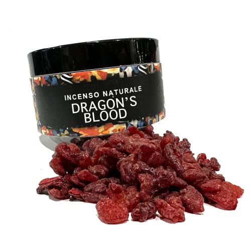 Samsara Incienso natural de resina, granos, hojas puro sin sustancias añadidas – Paquete elegante y práctico – 75 ml – Fumigación purificación (Dragon's Blood)