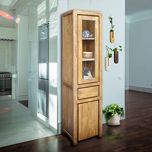 CHIC TEAK Recycled Teak Solo Cupboard/Curio Cabinet Made