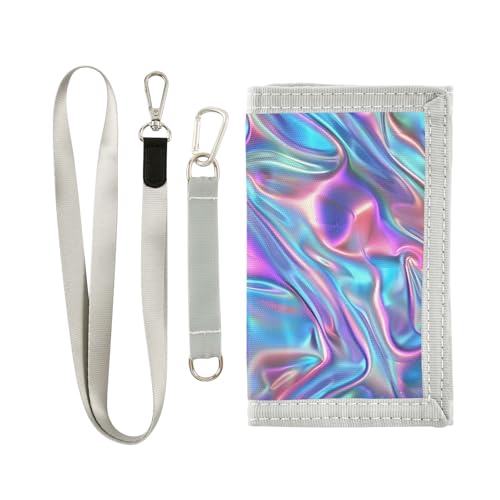 ALAZA Kids Wallets for Boys Girls Toddler Trifold Wallet Children Small Holographic Patterns with Zipper Coin Pocket
