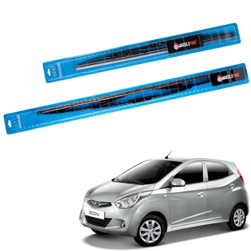 Image of Windshield Car Wiper Blades Metal Frame Water Repellant Cleaning Wiper Blades Refills Best for Hyundai Eon (2011 Onwards) Dr 22 inch /Pa 16 inch