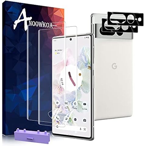 Anoowkoa [2 Pack]Soft Flexible Compatible with Google Pixel 7 Pro Screen Protectors[Not Glass]and [2 Pack]Camera Lens Tempered Glass Protector Anti Fingerprints Protective Film Cover