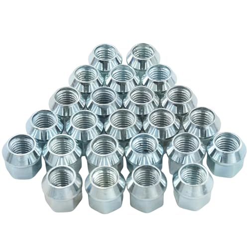 Image of 14mmx2 Open Lug Nuts for 6-Lug Wheels Compatible with Ford F150, Expedition 2000-2014, Ford Excursion, Lobo, Transit, Lincoln - 24pcs M14x2 Zinc Aftermarket Open End Tuner Lug Nuts