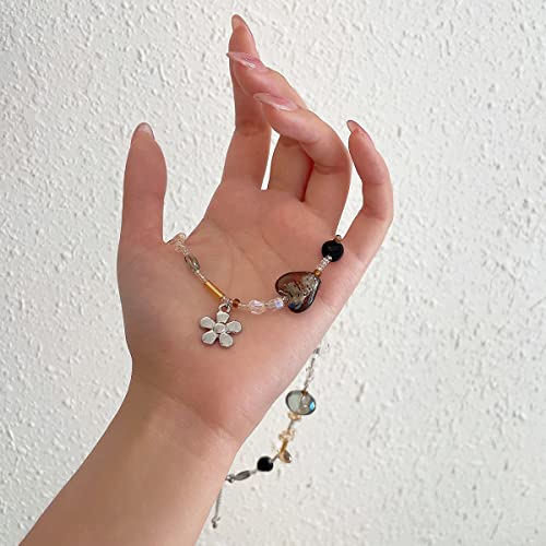 Crystal Heart Flower Beaded Necklace. Irregular Beads Necklaces Creative Choker Necklaces Jewelry Gifts for Women4