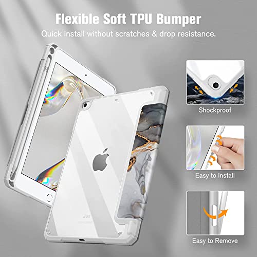 Image of SwooK Hybrid Case for 7.9 inch iPad Mini 5 /4 - Clear Back Shell Flip Cover (Cloudy)