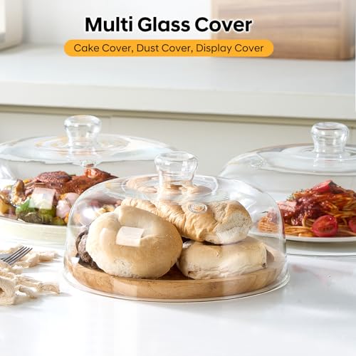 Image of EliteVibe All Glass Microwave Cover, 10 inch Microwave Splatter Cover for Food | 5 inch Height With Handle, All-Glass, 3.5 inch Inner Height, Fits Plates & Bowls, Vented Lid, Oven, Dishwasher & Refrigerator Safe