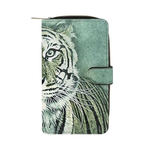 Tiger Pattern Long Wallet for Women Men Purses Coin Pouch Credit Card Holder Organizer