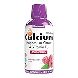 Bluebonnet Bluebonnet Nutrition Liquid Calcium Citrate Magnesium Citrate, Vitamin D3, Bone Health, Gluten Free, Soy free, milk free, kosher, 32 Servings, Raspberry Flavor, 16 Fl Oz (Pack of 1)