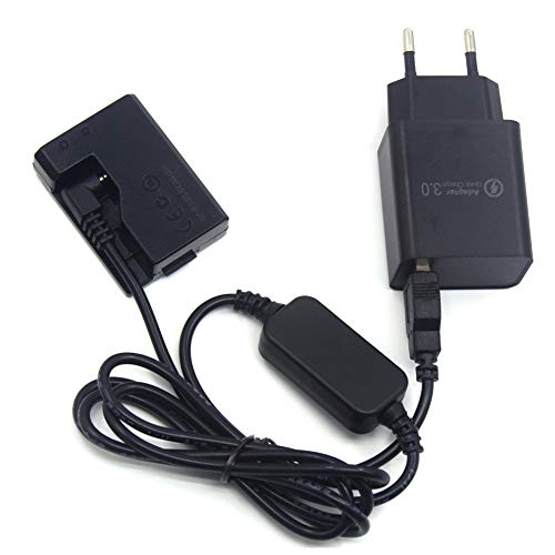 5 V USB Cable ACK-E10 + DR-E10 LP-E10 Dummy batería DC Grip + 5V 3Amp Adaptador Kit para Canon 1100d 1200d 1300d 3000D X50 X70 T3 T5 T6