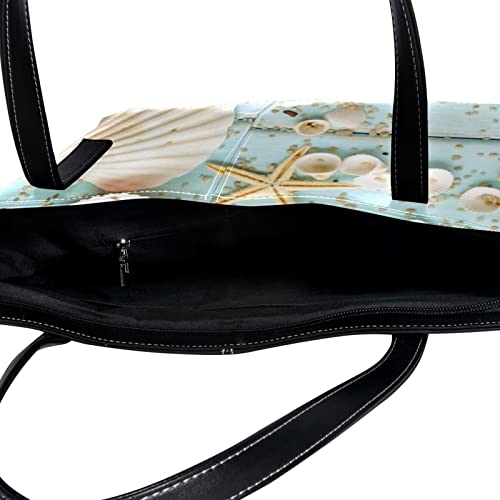 Sac à main femmes grand cabas fourre-tout pour l'été et la plage imprimé mer - 3