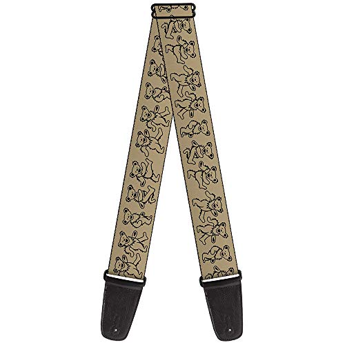 Buckle-down Sangle de guitare 2.0″ Wide Dancing Bears Tan/Black - Les Beatles, Paul McCartney, John Lennon, RIngo Starr, George Harrison Buckle-down Sangle de guitare 2.0" Wide Dancing Bears Tan/Black