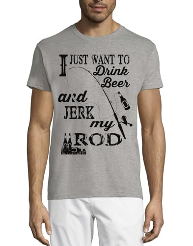 T-shirt pêche humour homme coton gris idée cadeau anniversaire