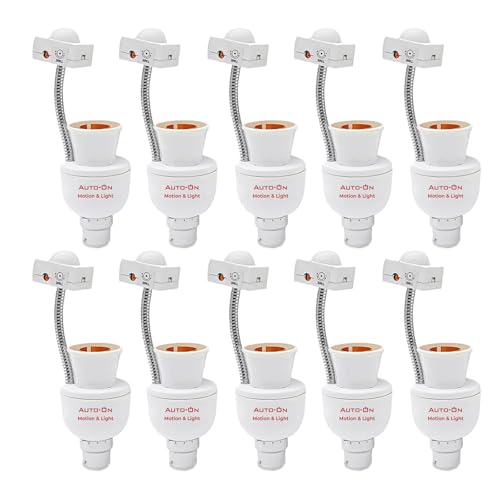 Image of Auto-ON Motion with Day /Night Sensor Holder (Convert Any Bulb to Automatic) (Electricity Saver) (Bulb Off Time Adjustable)- One Year Warranty - Pack of 10
