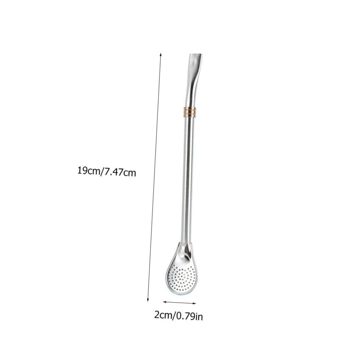 MOLUCKFU 5pcs Stainless Steel Strainer Spoon Cocktail Stirrer Mesh Filter for Milk Tea