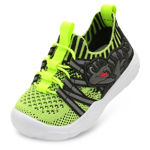 FEETCITY Toddler Shoes Boys Girls Walking Shoes Toddler Slip On Shoes Wide Kids Tennis Shoes Lightweight Toddler Dinosaur Shoes Baby Sneakers