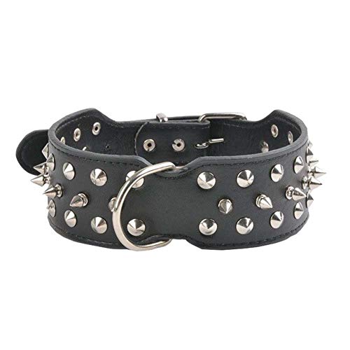 Mdurian Collare per Cani in Pelle con Punte per