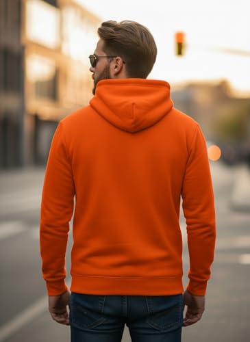 Image of Men Regular Fit Fleece ||Black||Hoodie Solid||Sweatshirt-JM3860
