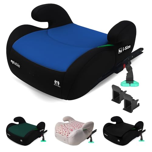 Image of My Babiie MBCSB20 Child Booster Seat - ISOFIX, R129 i-Size 125-150cm (Group 3, 6 to 12 Years Approx.) Portable Kids Car Seat, Comfortable, Compact, Lightweight, Ideal for Travel - Blue & Black