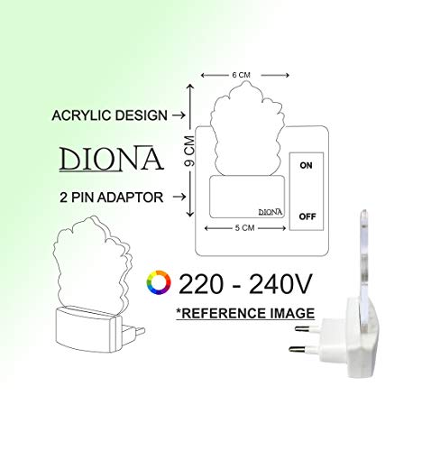 DIONA Acrylic Shri Siddhivinayak Ganpati Led 3D Illusion Wall Night Lamp with Elegant Design for Home Decoration | Color Changing Lights for Pooja Room Mandir Shops Hotel (Multicolour, Pack of 1)
