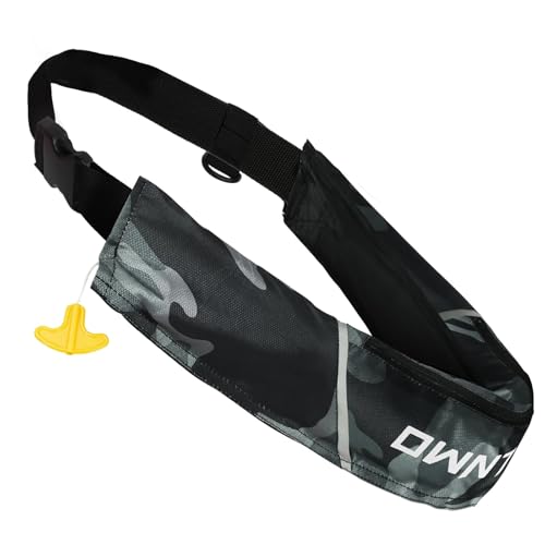 Image of Owntop Manual Inflatable Belt Pack, Adults Swim Jacket with Blowpipe & Whistle, 24g CO2 Cylinder Included, Low Profile for Kayaking, Fishing, Paddle Sports