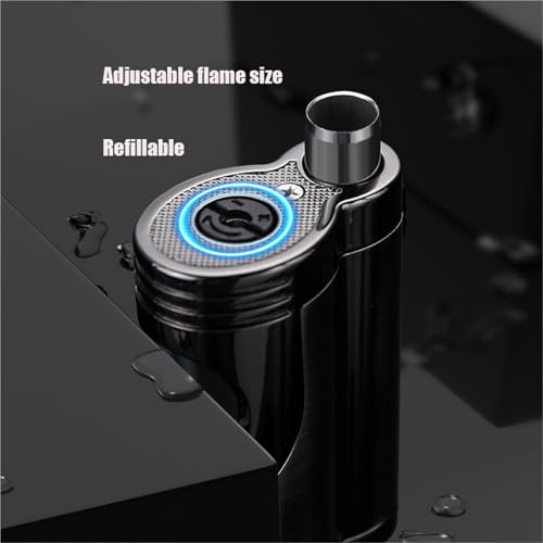 Encendedor metálico doble llama, recargable y a prueba de viento miniatura 6