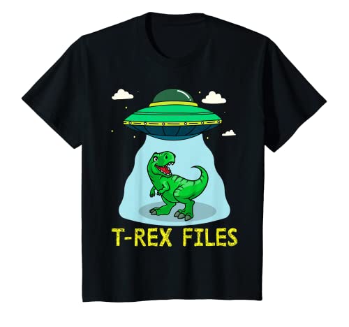 Kids T-Rex Files. Dinosaur vs UFO. Space Alien Dino Funny Kids T-Shirt