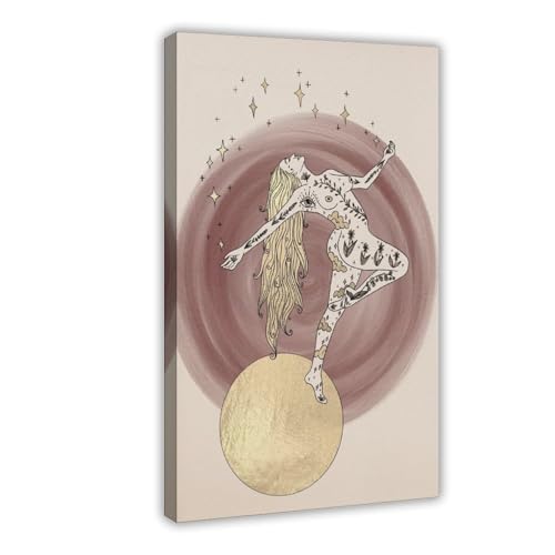 Déesse de la lune dansante poster sur toile pour chambre ou salon zen