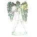 The Nifty Nook Lighted Angel Figurine Frosted - LED Color Changing Praying Angel Statue with Large Color Changing LED Wings