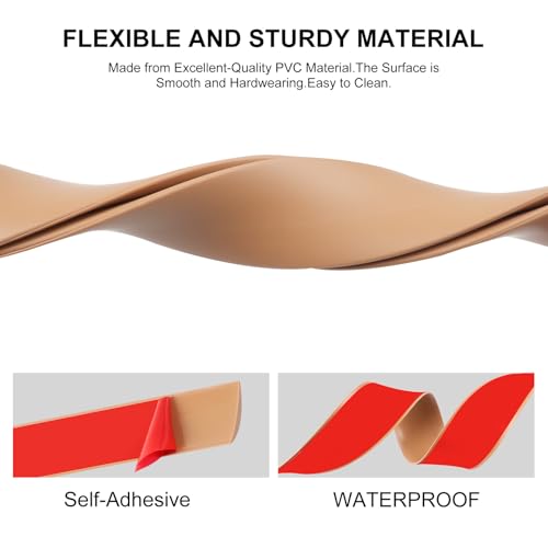 100cm übergangsprofil selbstklebend，Flexibel übergangsleiste selbstklebend PVC für Küche/Wohnzimmer/Bad,Türschwellen leiste zum Verbinden von Bodenfugen/Fliesen/Laminat/Teppich（4cm，Schwarz）