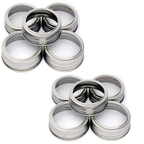 Wide Mouth Mason Jar Replacement Rings or Tops 10Pcs for Tinplate Metal