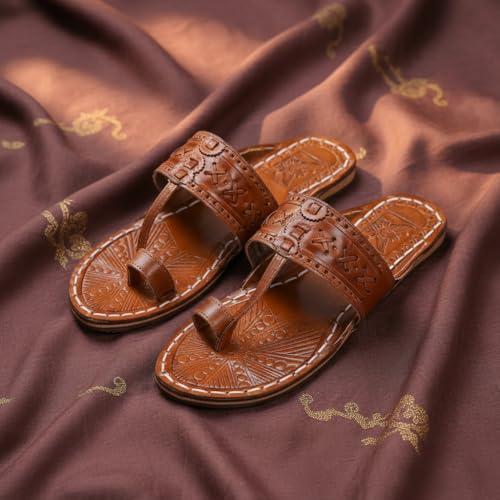 Image of Kolhapuri Chappal for Men|Kolhapuri Slippers for Men|Kolhapuri Shoes for Men|Leather Slippers for Men|Wedding Slippers for Men-B1