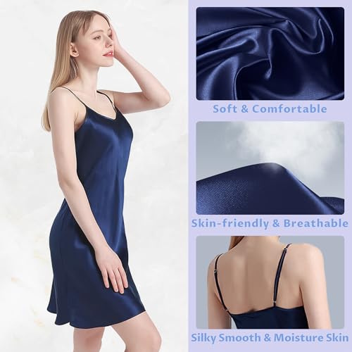 Image of Luxurious 100% Mulberry Silk Chemise - 19 Momme Sleeveless Nightgown