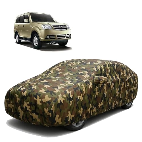 Image of Sulfar 100% Waterproof Car Body Cover for Tata Sumo Grande MK II - Triple-Stitched Dustproof UV, Heat & Rain Protection with Mirror Pockets, Full-Bottom Elastic & Free Storage Bag - All-Weather Indoor