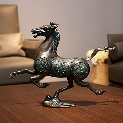 Statue de Cheval en Laiton Rétro | Objet d'Art pour Bureau et Salon