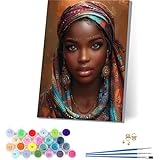数字油絵 アフリカの女性 大人用 DIY ペイントバイナンバー セクシー 手塗り 絵 デジタル油絵セット ブラシとアクリル絵具付き 数字塗り絵 大人のクラフトアクティビティ Paint by Numbers ホーム オフィス装飾 誕生日プレゼント女性 70x95cm 2-1976