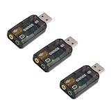 Lot de 3 trajectoires sonores virtuelles 5.1 sans carte son pilote pour carte son CM108 USB2.0 3D