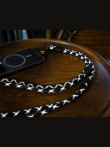 M.Craftsman Charry Type-A to Type-C Charging Cable & Adjustable Phone Strap 2-in-1 | 200,000 Bending Tests | Extra USB-C to Lightning Connector | Universal Compatibility | Black&White — view 5