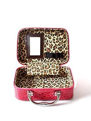 VANSHORA Travel Cosmetic Bag PU Leather Makeup Organizer with Mirror Waterproof Portable Toiletry Case with Adjustable Dividers Lightweight Durable Multipurpose Makeup Kit Pouch 3