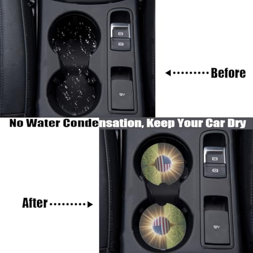Portavasos para auto cerámico absorbente 2 piezas miniatura 5