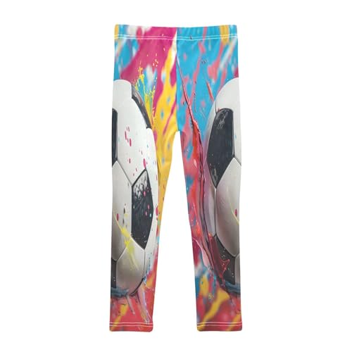 Bolaz Toddler Girls Leggings Printed Yoga Pants Leggings Watercolor Soccer for Kids2