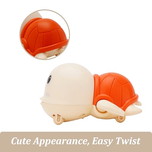 Image of Swimming Turtle Bath Toy for Kids | Floating Water Toy with Moving Action | Colorful Turtle Toy for Bath Time, Pool Play & Water Fun for Toddlers Orange Colour