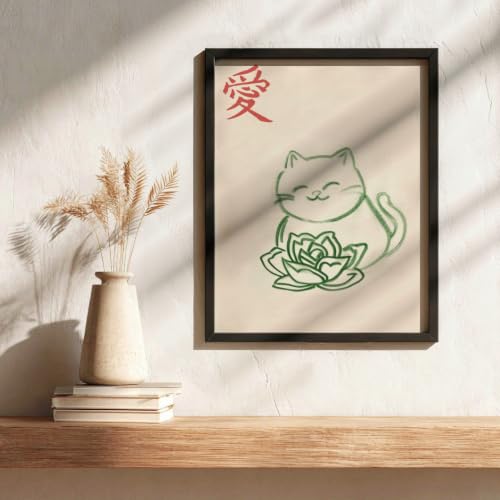 Fine Artic Tableau chaton japonais - Poster zen avec cadre – vue 6