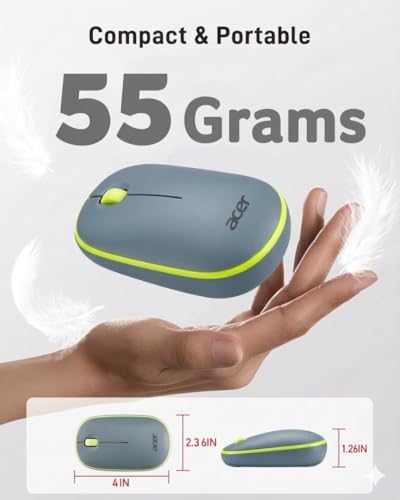 Image of Acer Wireless Mouse for Laptop, 2.4GHz Wireless Mouse with USB Receiver - Smooth Tracking, 12-Month Battery, for Windows, macOS, ChromeOS, Compatible with PC, Mac, Laptop, Tablets - Blue