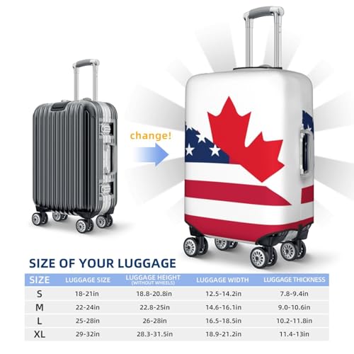 USA Canada Flag Travel Luggage Covers - Elasticity Suitcase Covers Protector for Luggage 18-32 Inch2