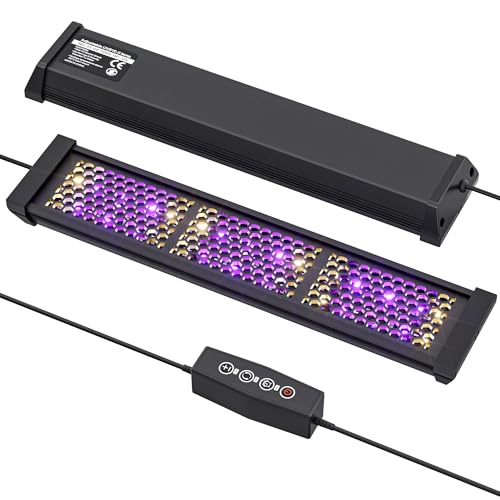 FixHaven 12W LED UVB Reptile Light, Full Spectrum UVA+UVB Terrarium Lamp with 3 Lighting Modes, 5-Level Dimmable, 4/8/12H Timer, 12 Inch, for Bearded Dragon, Leopard Gecko, Tortoise & All Reptiles
