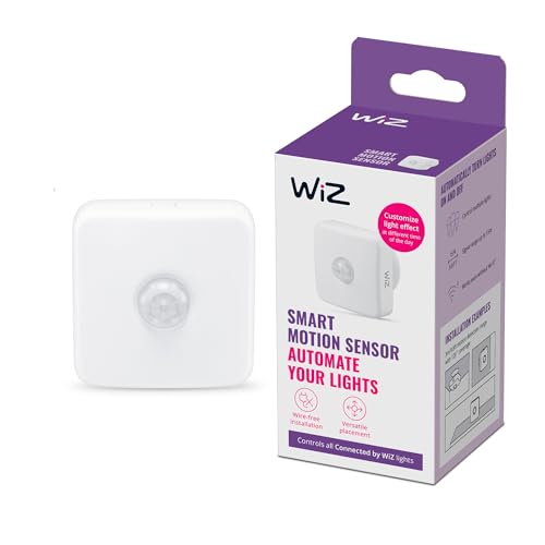 WiZ Motion Sensor (inkl. Batterien), Smarter Bewegungssensor mit 3 m Reichweite, Lichtsteuerung Aller WiZ Lampen und Leuchten im Innenbereich
