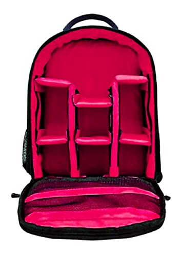 PROUDME™ DSLR Camera Bag, Lightweight DSLR Backpack, Lens Accessories Carry Case for All DSLR Cameras-(Pink)-Made in India
