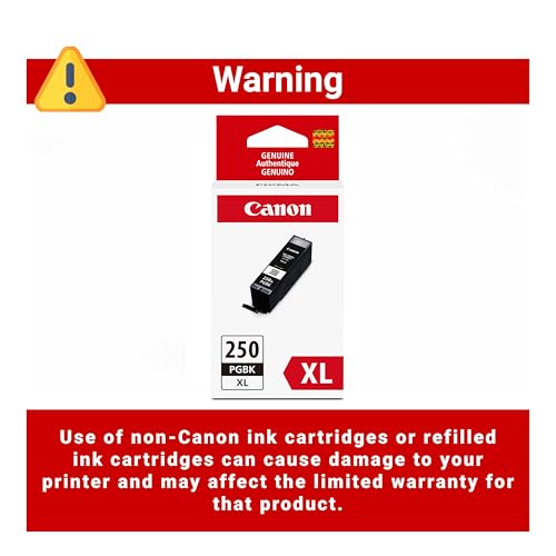 Image of Canon PGI-250XL Genuine Pigment Black Ink Tank, Compatible with MG6320, IP7220 & MG5420, MX922, MG5520, MG6420, MG7120, iX6820, iP8720, MG7520, MG6620, and MG5620 Printers