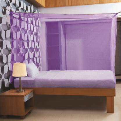 Divayanshi Mosquito net for Bed, Polycotton Mosquito Net for Double Bed and Single Bed, Frame Hung Mosquito net-10x6.5 ft Purple